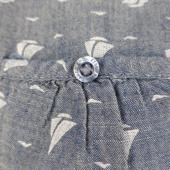 ⛵ ⛵ ⛵ Sail Boat Print Lands End Denim Dress Ruffle - Picture 4 of 8